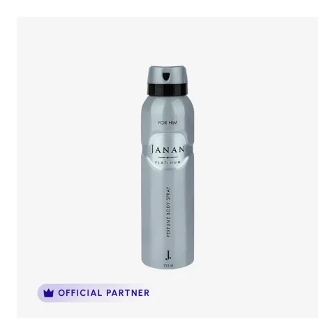 J. Janan Platinum Perfume Body Spray 150ml product visual for Wali Cosmetics Traders