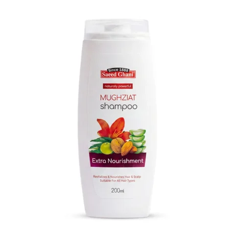 Saeed Ghani Mughziat Extra Nourishment Shampoo 200ml product visual for Wali Cosmetics Traders